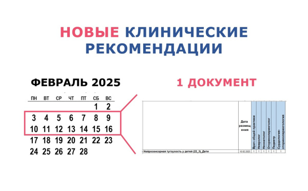 Новые клинические рекомендации за февраль 2025